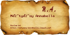 Mátyásy Annabella névjegykártya